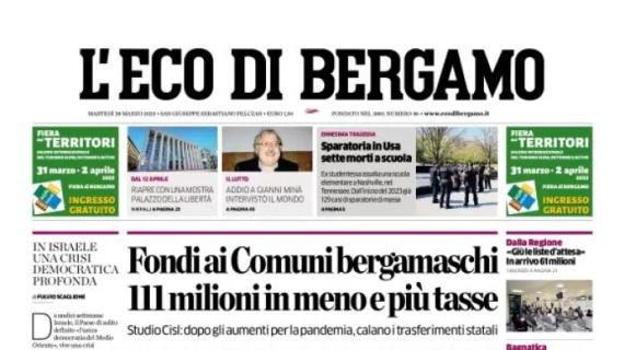 L'Eco di Bergamo apre: “Carnesecchi al varco tra la Cremonese, l’Atalanta e il futuro”