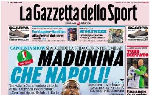 L'apertura de La Gazzetta dello Sport: "Madunina che Napoli!"