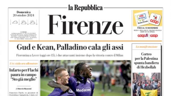 La Repubblica (ed. Firenze) stamani: "Gud e Kean: Palladino cala gli assi"