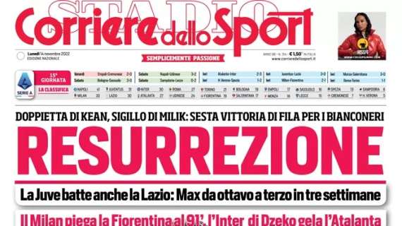 L'apertura del Corriere dello Sport sulla Juventus: "Resurrezione"