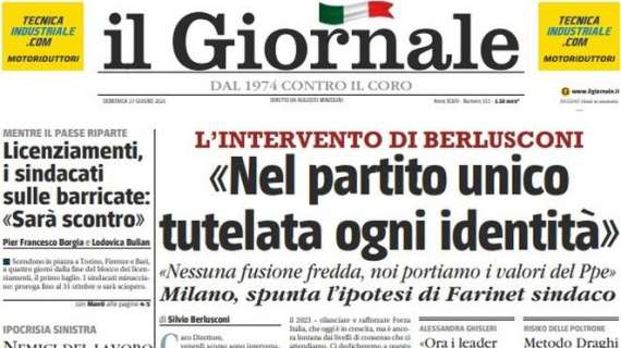 Il Giornale: "Chiesa e Pessina, l'Italia va. Si inginocchia solo l'Austria"
