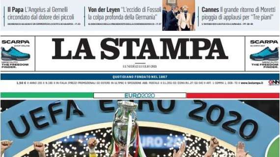 La Stampa in apertura sulla vittoria dell'Italia: "L'Europa siamo noi"
