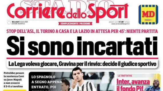 L'apertura del Corriere dello Sport: "Morata sveglia la Juve"