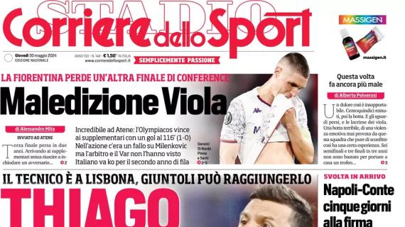 L'apertura del Corriere dello Sport sulla panchina della Juve: "Thiago alza la posta"