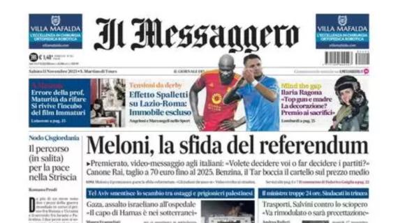 Il Messaggero: "Il derby è il grande spareggio: uno snodo decisivo per la stagione"