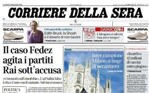Corriere della Sera: "Inter campione, Milano si tinge di nerazzurro"