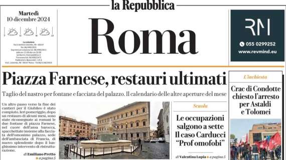 La Repubblica (Roma) apre: "La Lazio si gode Isaksen e la Roma ritrova Dovbyk"