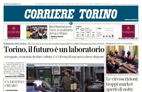 Il Corriere di Torino titola: "Ricci fuori un mese. Toro, si scaldano Zima e Vlasic"