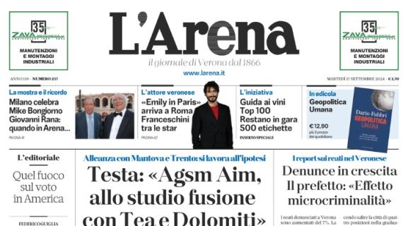 L'Arena: "L’Hellas lotta con la Lazio. Un gol non basta, ko all’Olimpico"