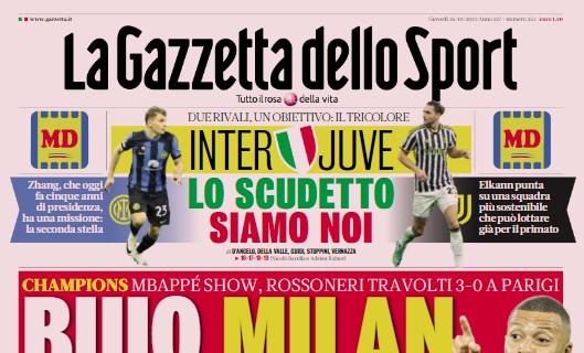 La Gazzetta dello Sport in prima pagina sul ko dei rossoneri col PSG: "Buio Milan"