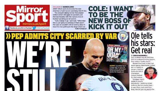 City-Tottenham, il Mirror e le parole di Guardiola: "Siamo ancora feriti"