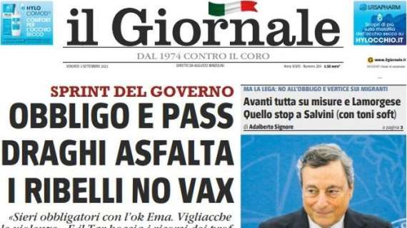 Il Giornale: "L'Italia pareggia con la Bulgaria e ora ha il record d'imbattibilità"