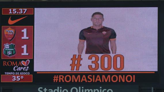 20 settembre 2015, Francesco Totti segna il suo gol numero 300 con la maglia della Roma
