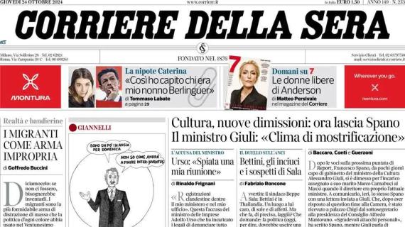 Il Corriere della Sera celebra Thuram: "Cambio decisivo, l'Inter batte lo Young Boys"