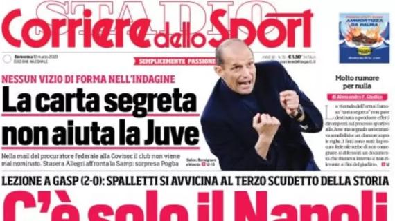 L'apertura del Corriere dello Sport: "C'è solo il Napoli". Kvara, una magia "alla Maradona"
