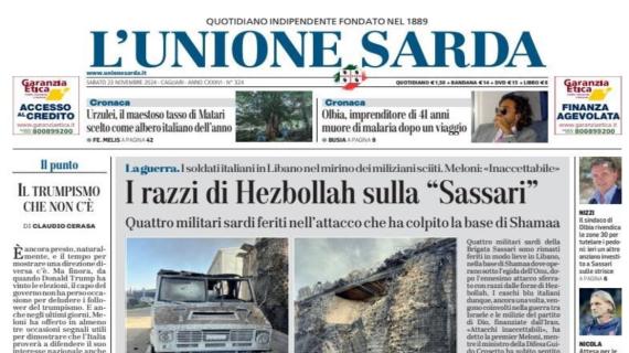 L'Unione Sarda sulle scelte di Nicola: "Dietro Palomino o Mina. Marin scalpita"