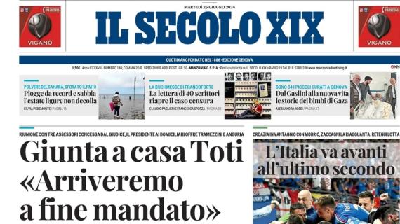 Il Secolo XIX apre: "L'Italia va avanti all'ultimo secondo, Zaccagni riagguanta la Croazia"