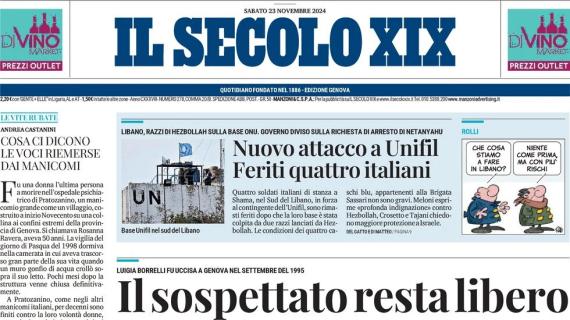 La prima pagina de Il Secolo XIX: "Vieira si presenta: 'Serve la passione che hanno i tifosi'"