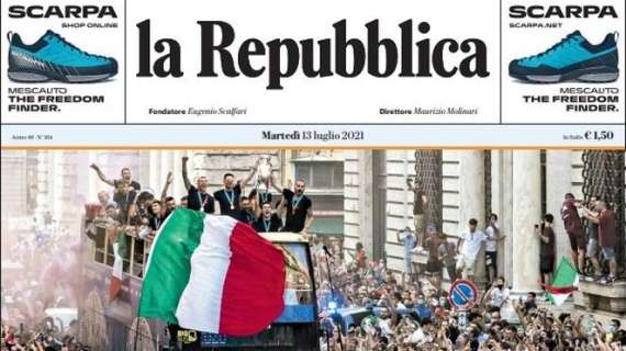L'apertura de La Repubblica: "Avete unito l'Italia"