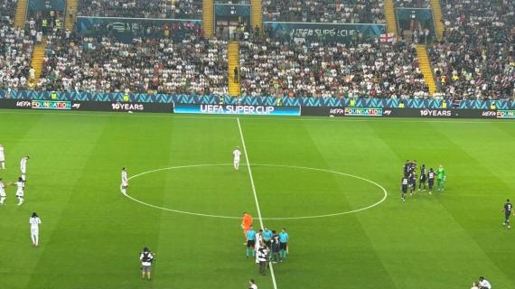 Supercoppa Europea, striscione Uefa: "Stop a uccisione bambini e civili"