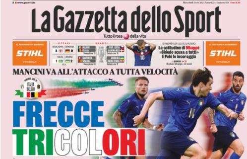 L'apertura de La Gazzetta dello Sport sull'Italia: "Frecce Tricolori"
