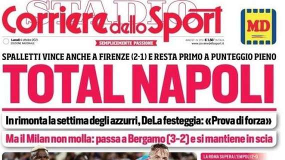 L'apertura del Corriere dello Sport: "Total Napoli"