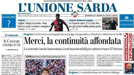 L'Unione Sarda: "Cagliardi, Adopo: 'Sono francese, un po' ivoriano e senegalese'"