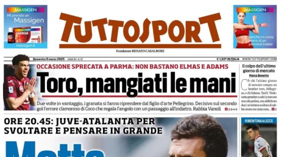 Juventus, questa sera arriva l'Atalanta. L'apertura di Tuttosport: "Motta esame scudetto"