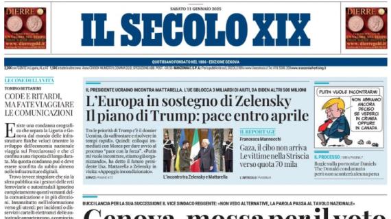 Domani il Genoa ospiterà il Parma al "Ferraris", Il Secolo XIX apre: "La prima volta"