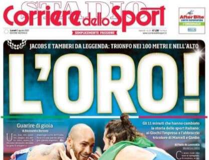 L'apertura del Corriere dello Sport su Tamberi e Jacobs: "L'oro!"