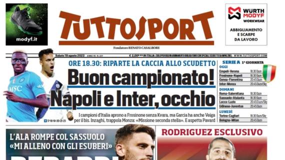 Tuttosport in prima pagina: "Berardi, strappo Juve"