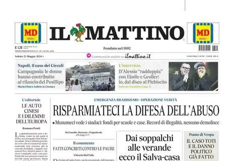 Il Mattino in apertura sul futuro tecnico del Napoli:  "Gasp avanti con l'Atalanta ora DeLa torna su Conte"