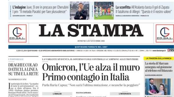 Juventus indagata, La Stampa titola: "9 ore in procura per Cherubini"