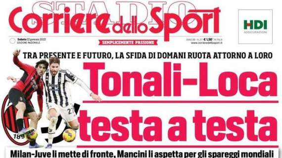 L'apertura del Corriere dello Sport: "Tonali-Loca testa a testa"