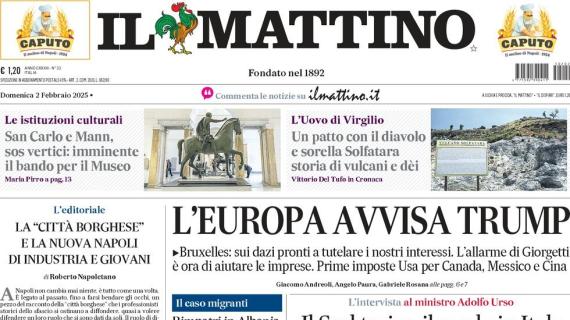 Il Mattino titola così in prima pagina sul Napoli: "Mercato, delusione Conte"