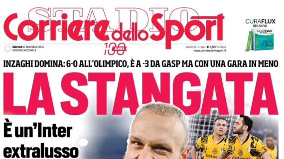 L'apertura del Corriere dello Sport sulla vittoria dell'Inter: "La stangata"