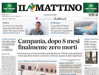 Infortunio al tendine d'Achille per Spinazzola, Il Mattino in prima pagina: "Tutti per Spina"