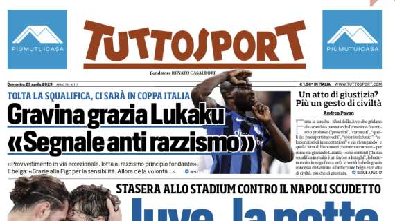 L'apertura di Tuttosport sulla sfida fra Juventus e Napoli: "La notte dell'orgoglio"