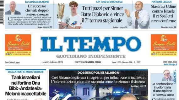 Il Tempo in prima pagina: "L'Italia di Spalletti cerca conferme contro Israele"