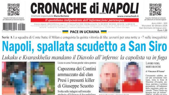 Cronache di Napoli recita stamattina: "Napoli, spallata scudetto a San Siro"