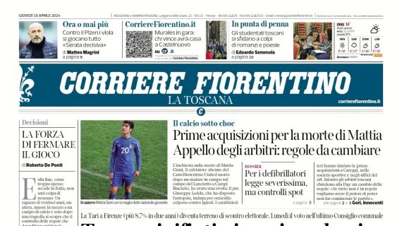 Il Corriere Fiorentino in prima pagina sui viola in Conference: "Ora o mai più"
