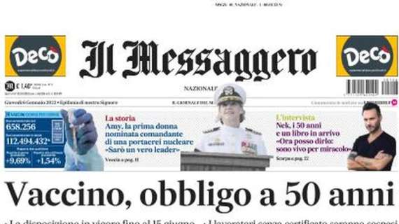 Il Messaggero in prima pagina sul caos contagi e gare bloccate: “Riparte solo mezza Serie A”
