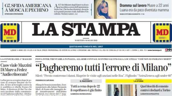 La Stampa in apertura stamani sulla vittoria granata col Parma: "Respiro Toro"