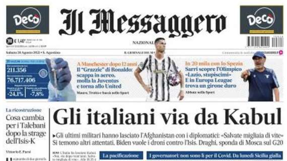 Il Messaggero: "Il 'grazzie" di Ronaldo: scappa in aereo, molla la Juventus e torna allo United"