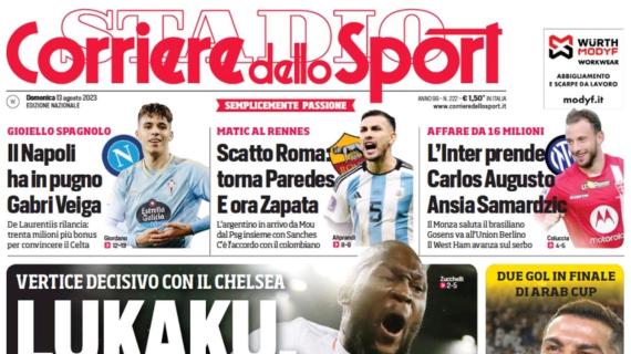 L'apertura del Corriere dello Sport: "Tesoro Juve: Lukaku, ecco i soldi"