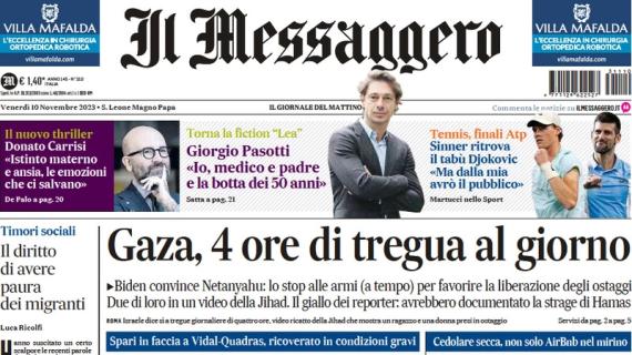 L'apertura de Il Messaggero sui giallorossi: "Roma, la caduta prima del derby"