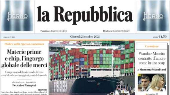 La Repubblica: “Juventus, impresa russa. L’Atalanta si illude, poi arriva Ronaldo”