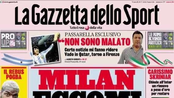 L’apertura odierna de La Gazzetta dello Sport sull’arrivo di De Ketelaere: “Milan, eccomi”