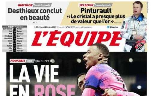 L'apertura de L'Equipe dopo il 4-2 del PSG al Lione: "La vita in rosa"