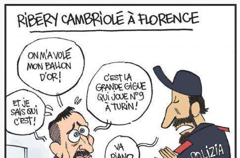 Vignetta de L'Equipe dopo il furto a Ribery: "So chi mi ha derubato: è stato Ronaldo"
